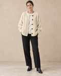 Oversized kabelvest dames beige - Havlin
