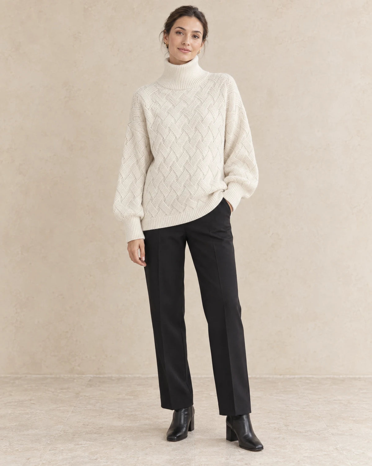 Coltrui dames vlechtpatroon beige - Havlin