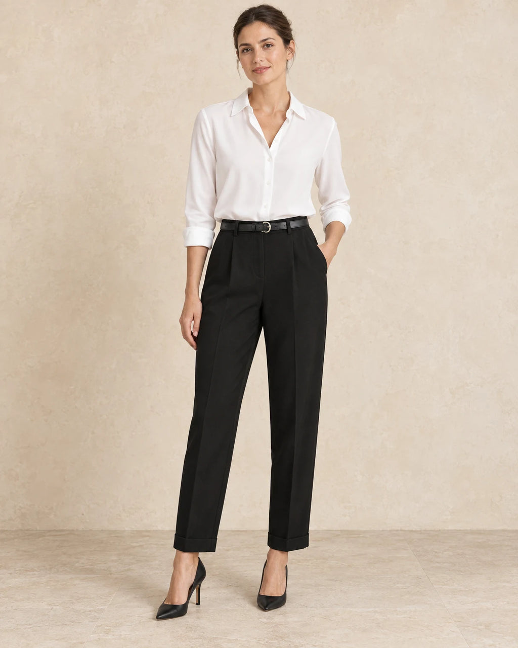 Broek dames ceintuur zwart - Havlin