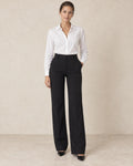 Rechte broek dames getailleerd zwart - Havlin