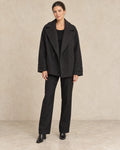 Oversized jasje dames dubbele rij knopen zwart - Havlin