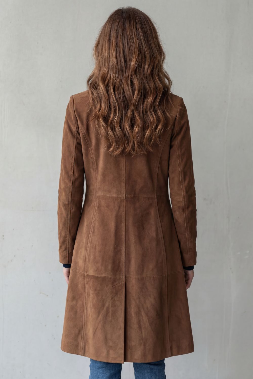 Lange Suede Look Damesjas met Reverskraag - afbeelding 7
