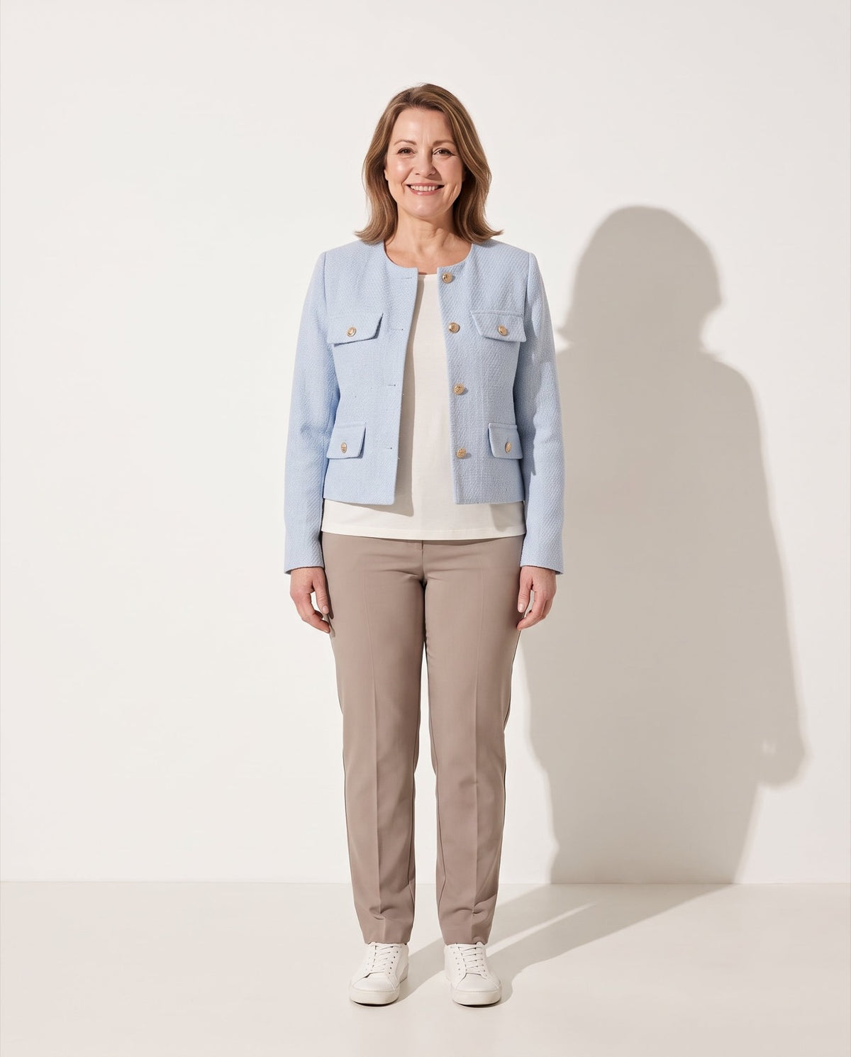 Tweed Blazer Dames met Dubbele Rij Knopen - afbeelding 1