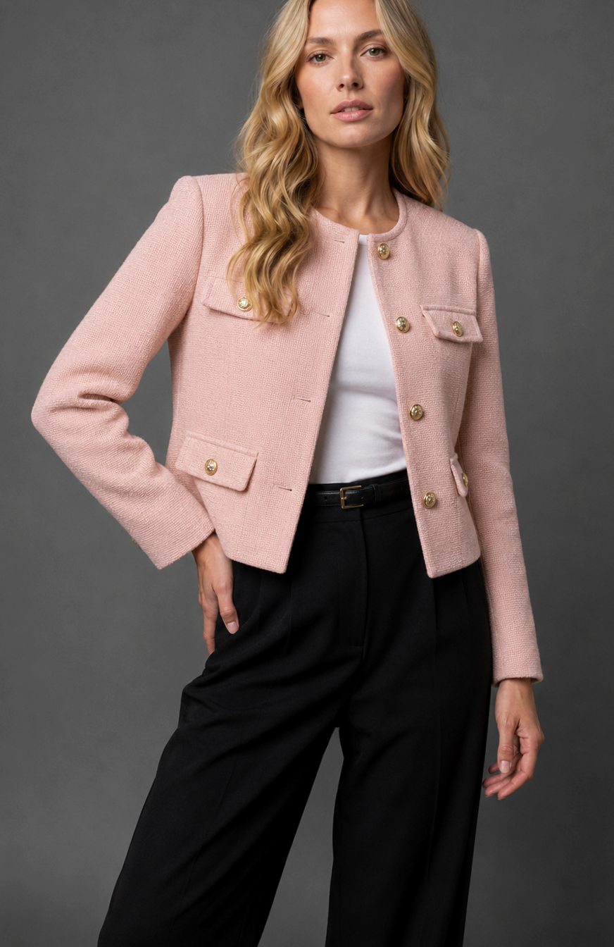 Tweed Blazer Dames met Dubbele Rij Knopen - afbeelding 11