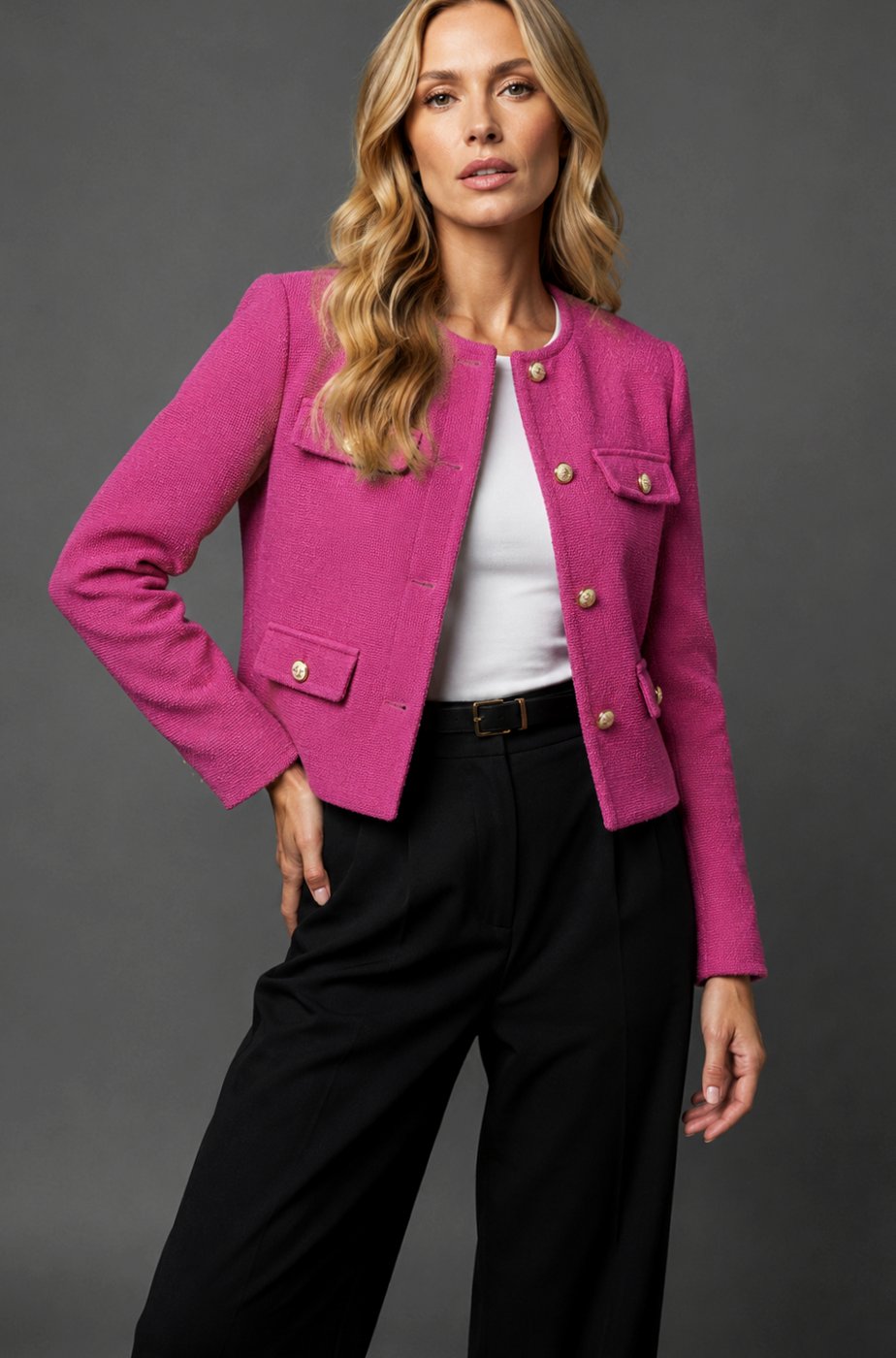 Tweed Blazer Dames met Dubbele Rij Knopen - afbeelding 7