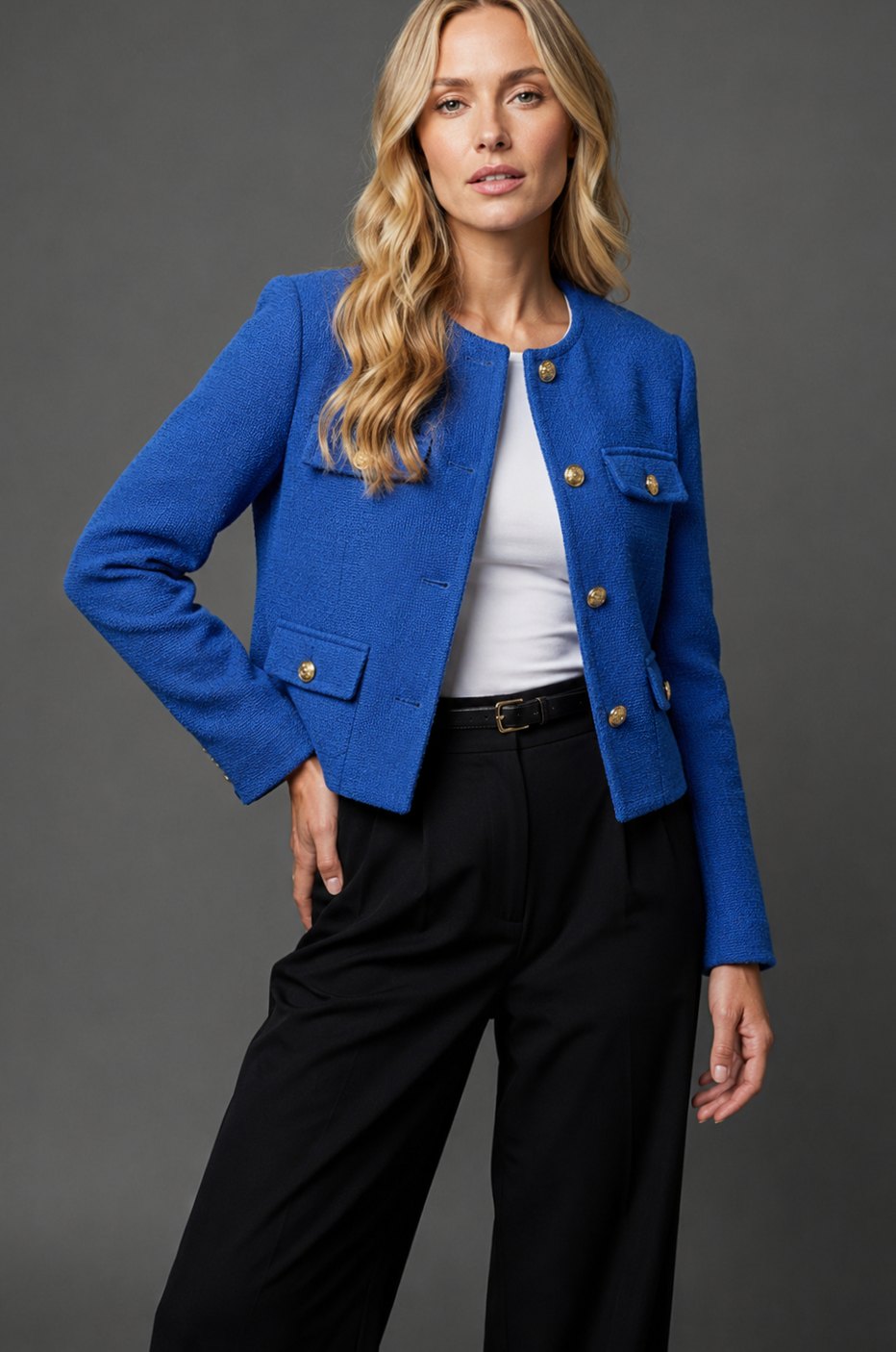 Tweed Blazer Dames met Dubbele Rij Knopen - afbeelding 8