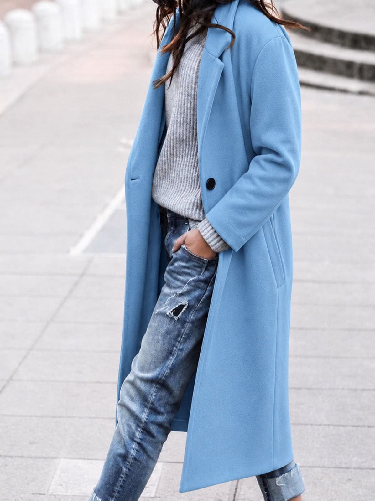 Oversized Trenchcoat Dames met Revers - afbeelding 5