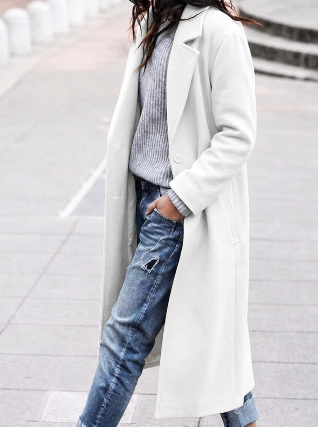 Oversized Trenchcoat Dames met Revers - afbeelding 6