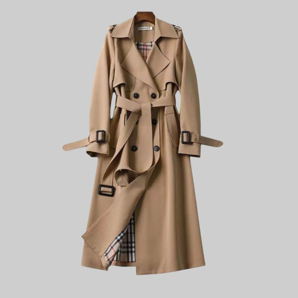 Lange Trenchcoat Dames met Ceintuur - afbeelding 2