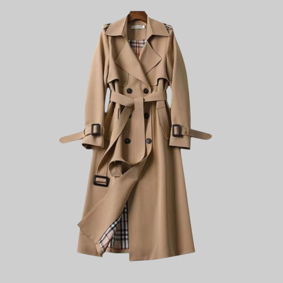 Lange Trenchcoat Dames met Ceintuur - afbeelding 2