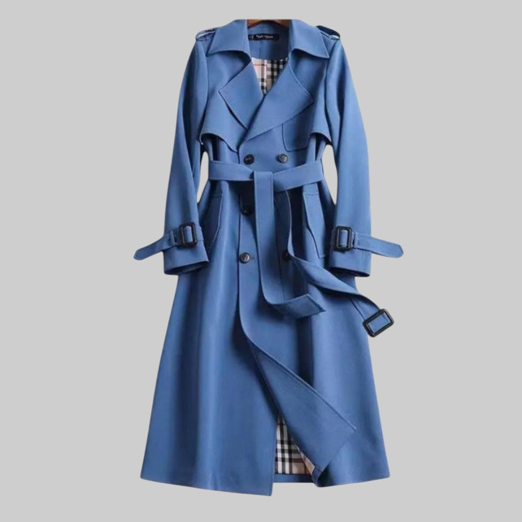 Lange Trenchcoat Dames met Ceintuur - afbeelding 4