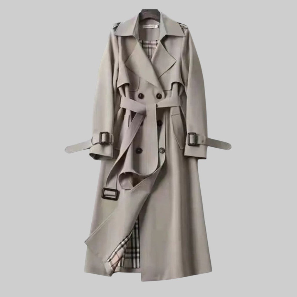 Lange Trenchcoat Dames met Ceintuur - afbeelding 6