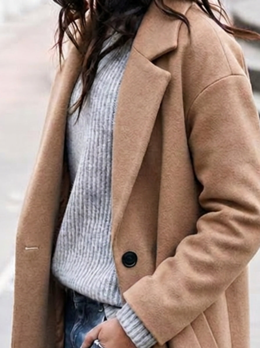 Oversized Trenchcoat Dames met Revers - afbeelding 2
