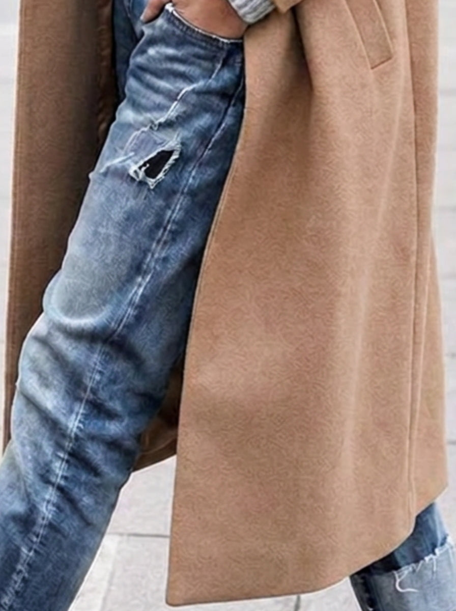 Oversized Trenchcoat Dames met Revers - afbeelding 3