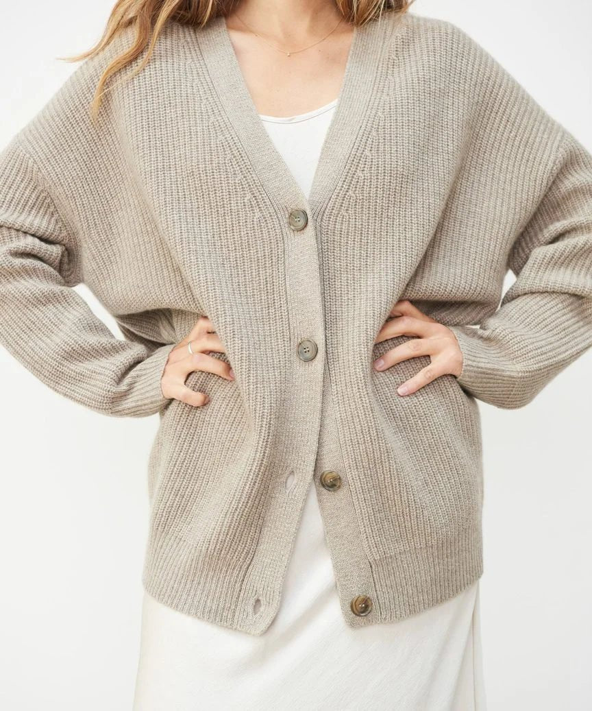 Cashmere Vest Dames met V Hals in Lichtgrijs, productfoto 4