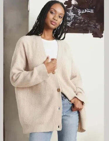 Cashmere Vest Dames met V Hals in Beige, productfoto 9