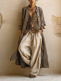 Co Ord Set Dames Driedelig met Vest en Wijde Broek - afbeelding 1