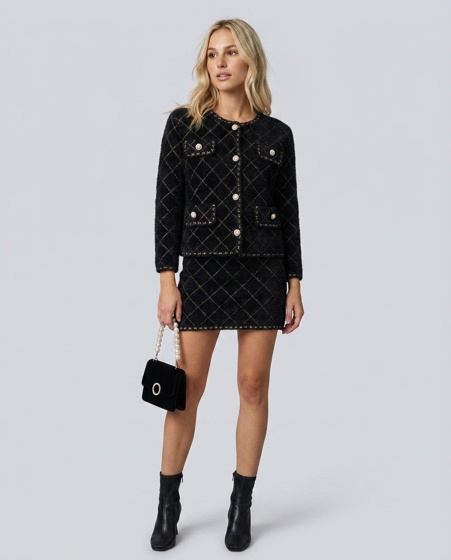 Co Ord Set Dames met Gebreid Vest en Rok - afbeelding 3