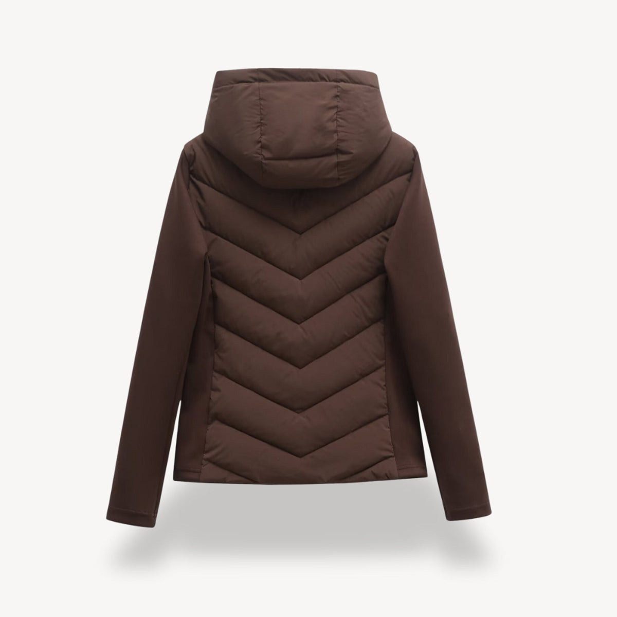 Gewatteerde Winterjas Dames met Capuchon in Bruin, productfoto 6