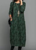 Winterjurk Dames Midi met Lange Mouwen in Groen, productfoto