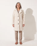 Lange Winterjas Dames Teddy Oversized in Wit, productfoto 1