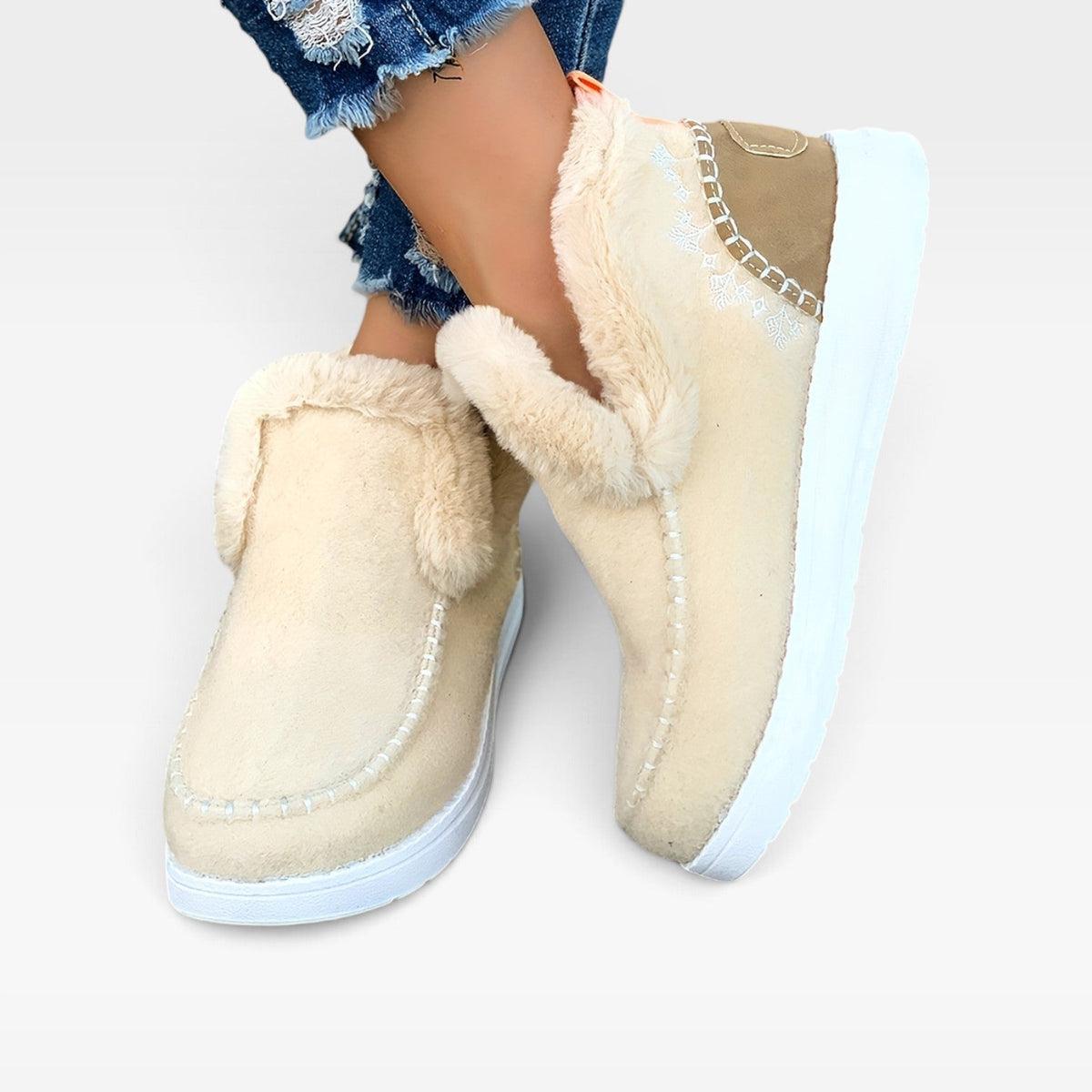 Leren Enkellaarsjes Dames met Hak in Beige, productfoto 10