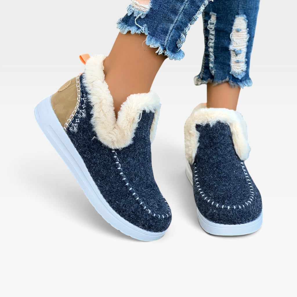 Leren Enkellaarsjes Dames met Hak in Blauw, productfoto 13