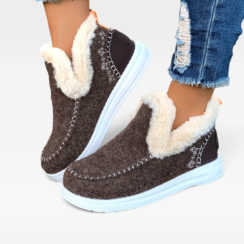 Leren Enkellaarsjes Dames met Hak in Bruin, productfoto 4