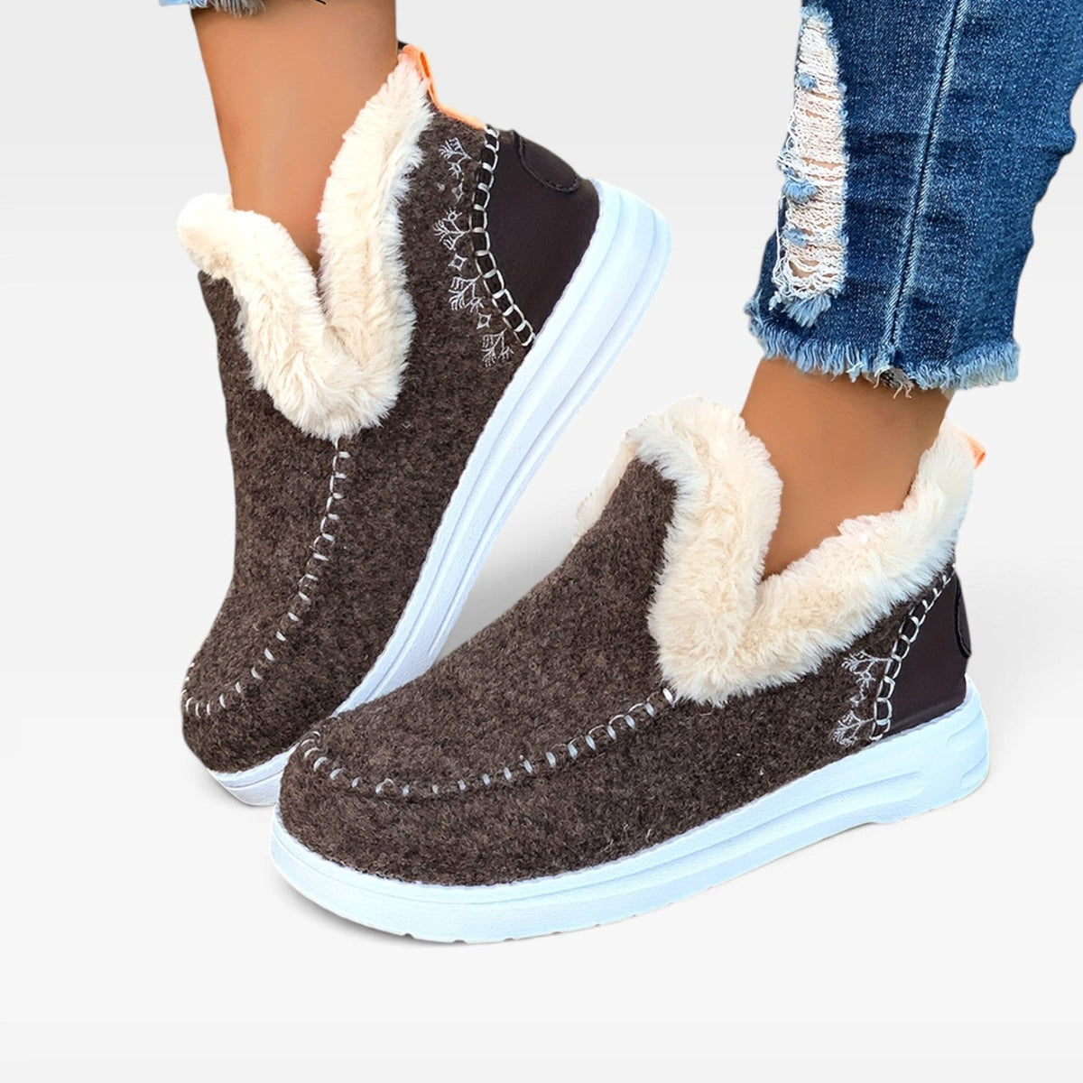 Leren Enkellaarsjes Dames met Hak in Bruin, productfoto 4