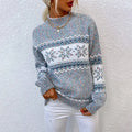 Kersttrui Dames met Sneeuwvlokken en Col in Blauw, productfoto