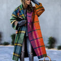Lange Winterjas Dames Wolmix in Oranje, productfoto