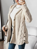 Oversized Vest met Capuchon Dames Fleece in Beige, productfoto