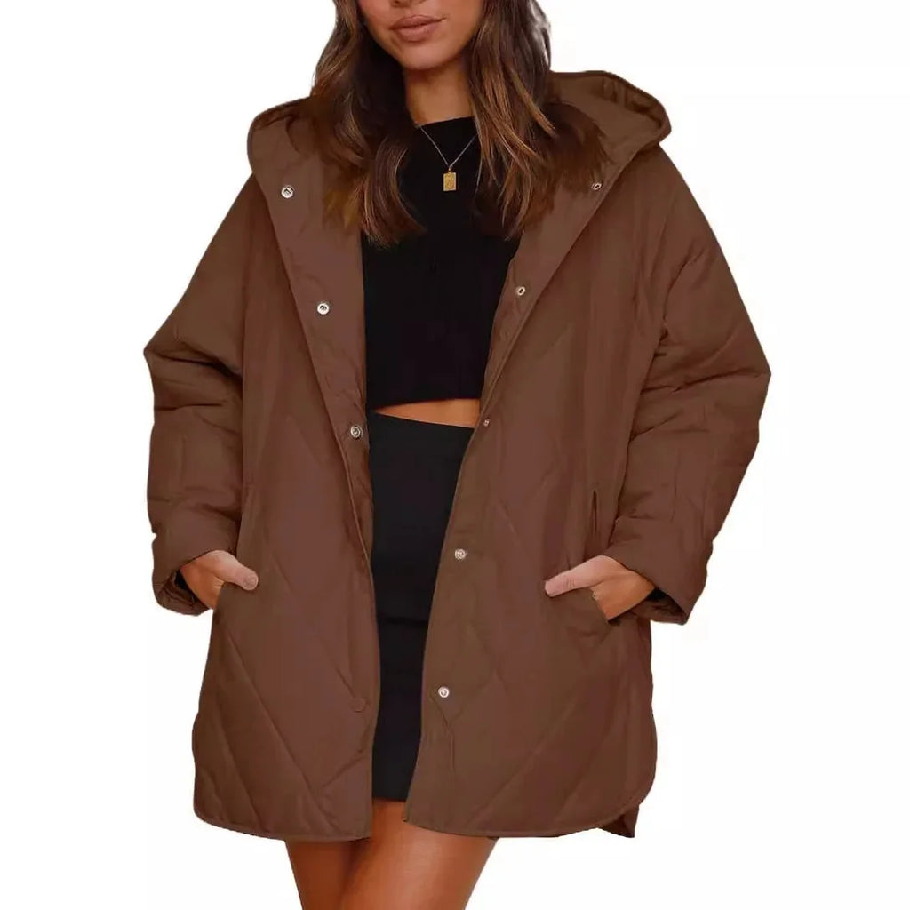 Oversized Parka Dames met Capuchon in Bruin, productfoto
