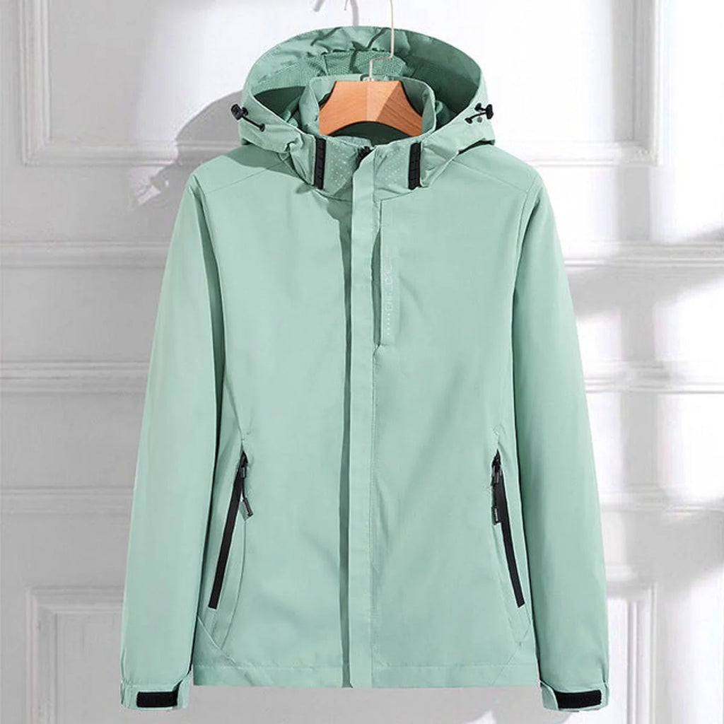 Waterdichte Regenjas Dames met Capuchon in Mintgroen, productfoto