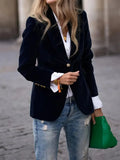 Fluwelen Blazer Dames in Donkernavy, productfoto