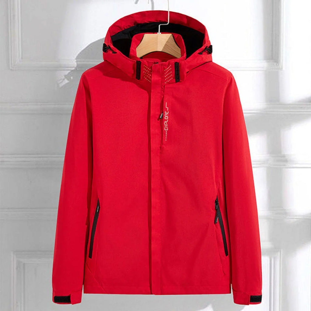 Waterdichte Regenjas Dames met Capuchon in Rood, productfoto