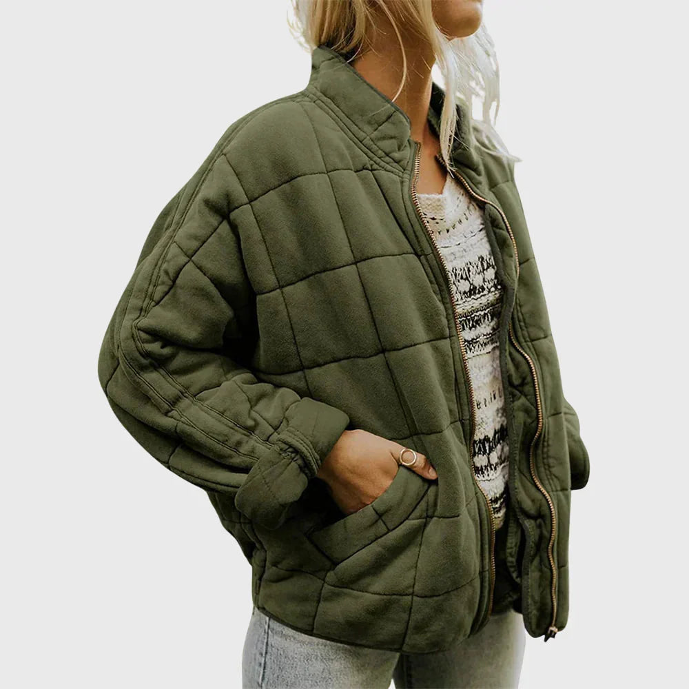 Gewatteerd Jasje Dames in Groen, productfoto