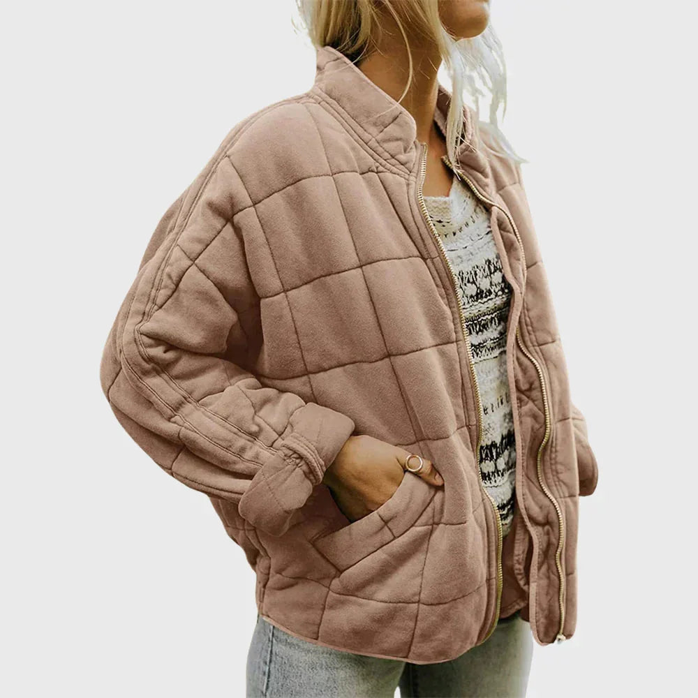 Gewatteerd Jasje Dames in Zandroze, productfoto