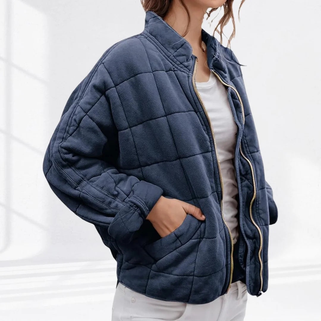 Gewatteerd Jasje Dames in Marineblauw, productfoto