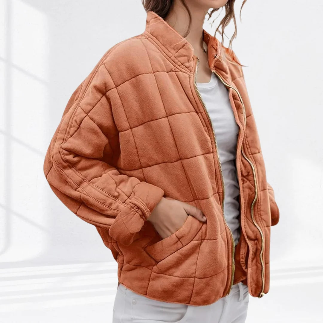 Gewatteerd Jasje Dames in Terracotta, productfoto