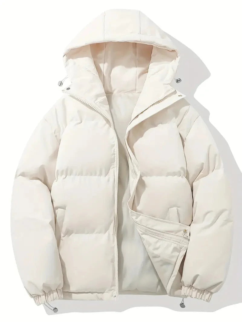 Gewatteerde Jas Dames met Hoge Kraag in Beige, productfoto