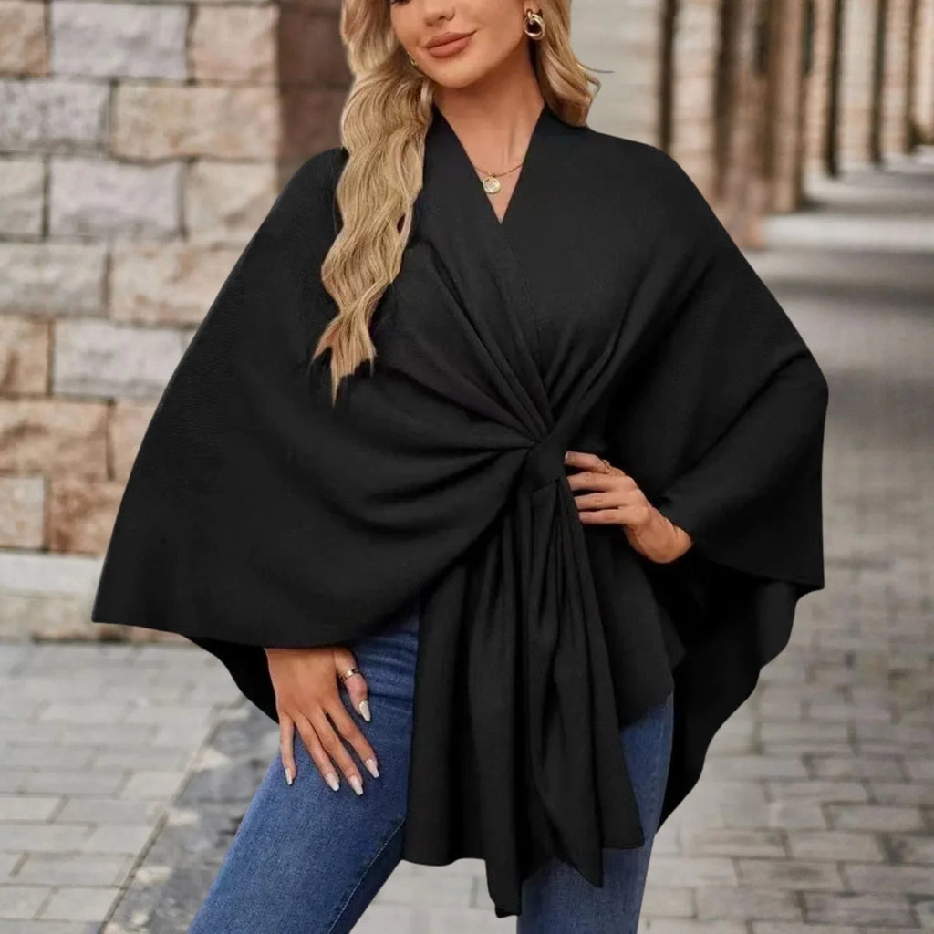 Poncho Dames One Size in Zwart, productfoto