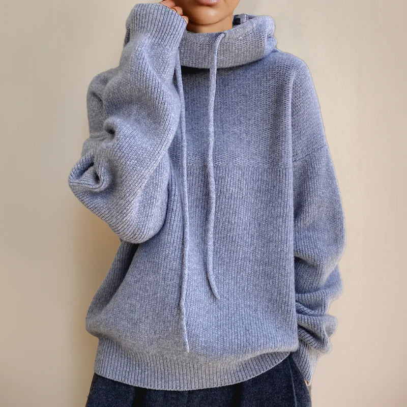 Gebreide Hoodie Dames in Grijs, productfoto