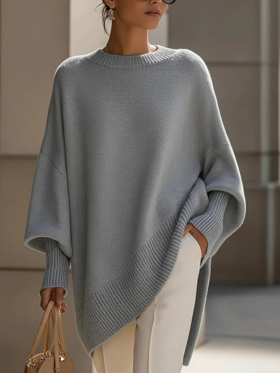 Oversized Poncho Trui Dames in Grijs, productfoto