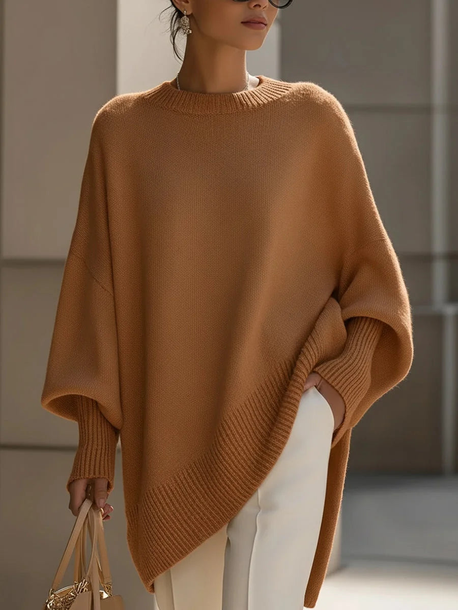 Oversized Poncho Trui Dames in Bruin, productfoto