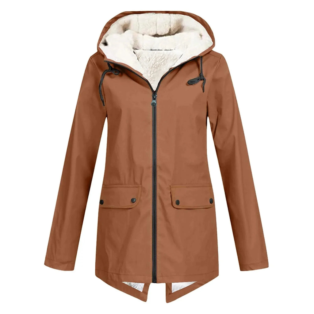 Oversized Winterjas Dames met Capuchon in Oranje, productfoto