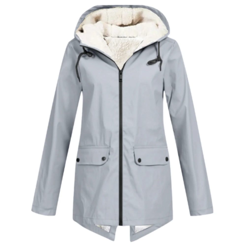 Oversized Winterjas Dames met Capuchon in Grijs, productfoto