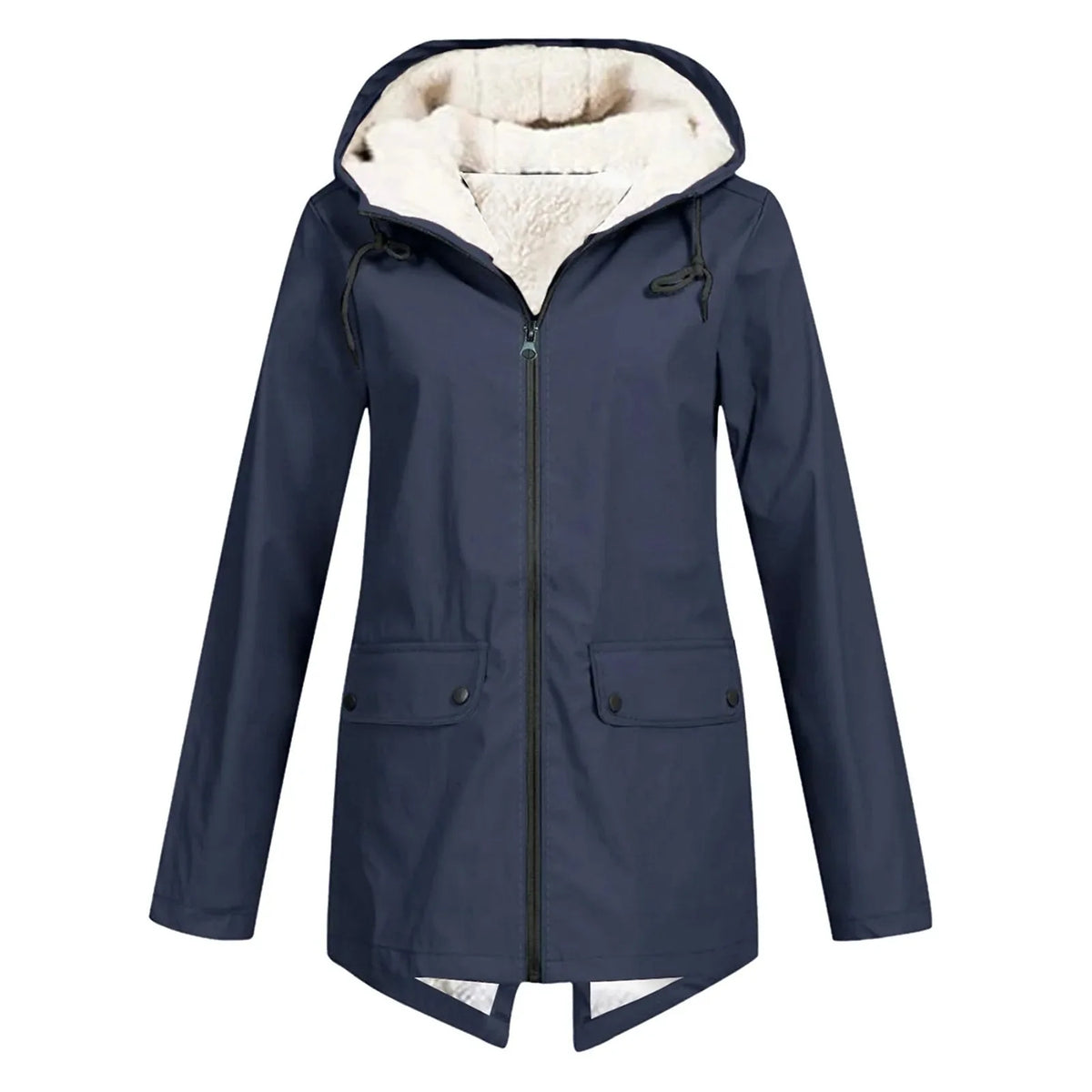 Oversized Winterjas Dames met Capuchon in Marineblauw, productfoto