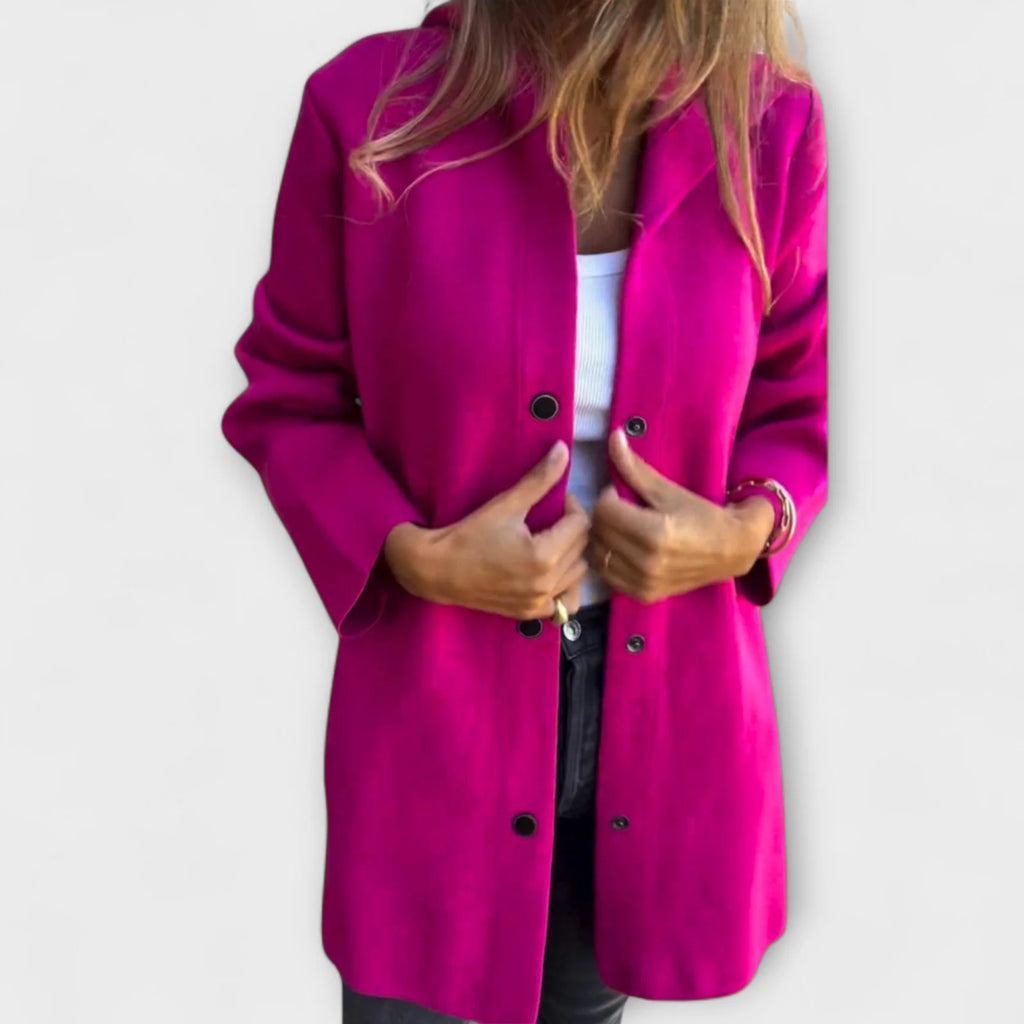 Klassieke Winterjas Dames met Capuchon in Paars, productfoto