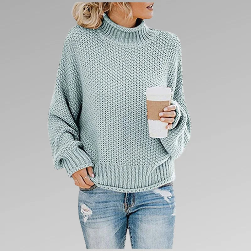 Grofgebreide Coltrui Dames in Babyblauw, productfoto